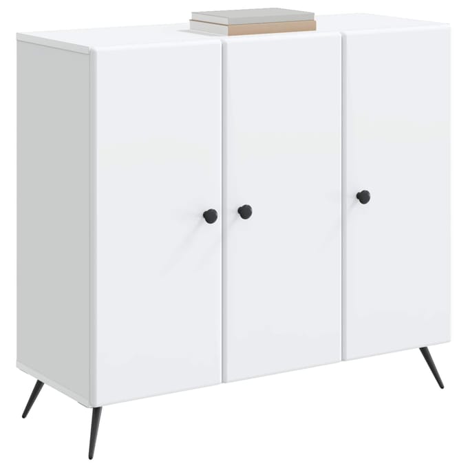 vidaXL - Dressoir - Wit - 89 - x - 34,5 - x - 80 - cm - Bewerkt - hout