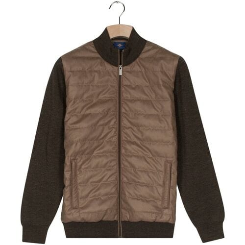 Baileys Vest Uni Fine Texture Cotton Fullzip Horizontal Quilted Bruin / male