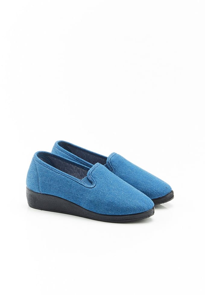 Damart - Pantoffels met denim-effect - Dames - Blauw - 38