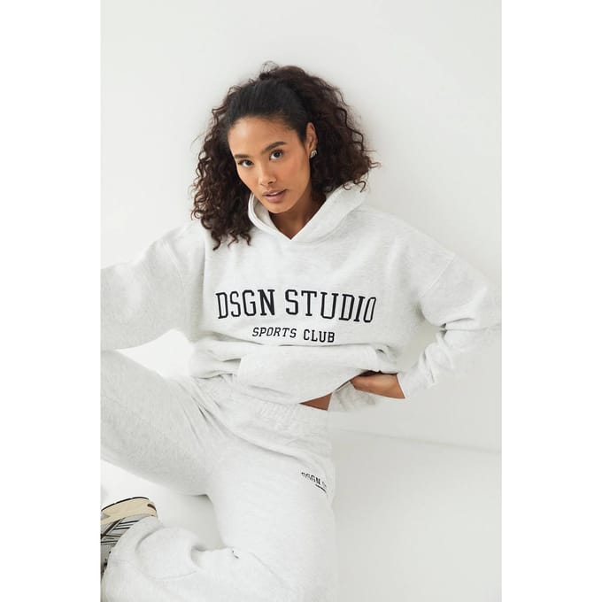 Dames DSGN Studio Applique Oversized Hoodie | Asgrijs | Maat: Medium