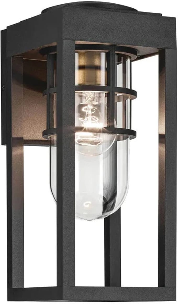 Kichler LED Wand Buitenlamp Hone | 1X E27 Max 60W | Textured Black