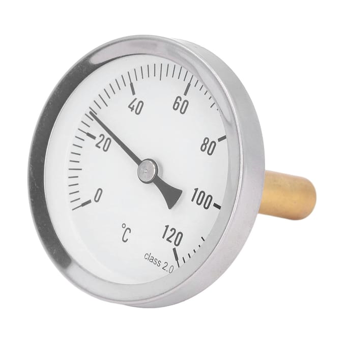 63mm Wijzerplaat Thermometer Barbecue Wijzer Type Thermometer 0‑120 graden C Bimetaal Temperatuurmeter voor white
