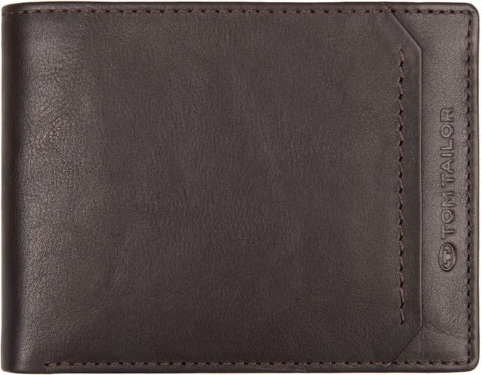TOM TAILOR Portemonnee Sam Horizontal Wallet Dark Brown Donkerbruin