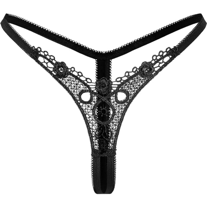 Amorable - Sexy G-String Met Open Kruis - Zwart - One Size