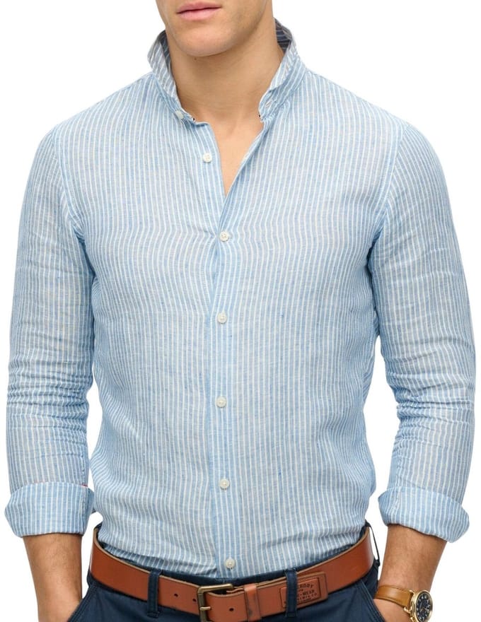Superdry VACATION L/S LINEN SHIRT Heren Overhemd