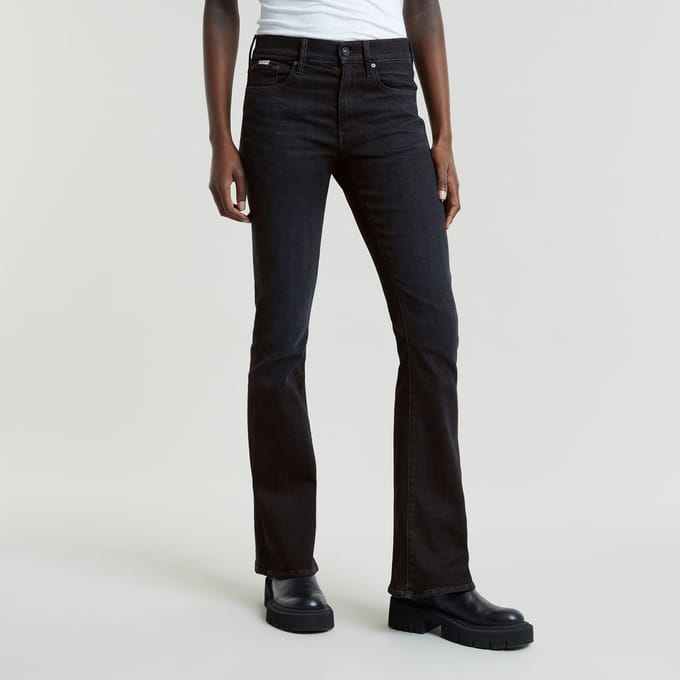 G-STAR 3301 Flare Wmn Dames Jeans - worn in black vortex