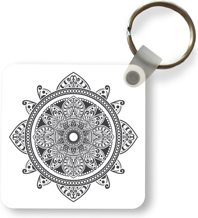 Sleutelhanger - Uitdeelcadeautjes - Mandala bloempatroon - Plastic