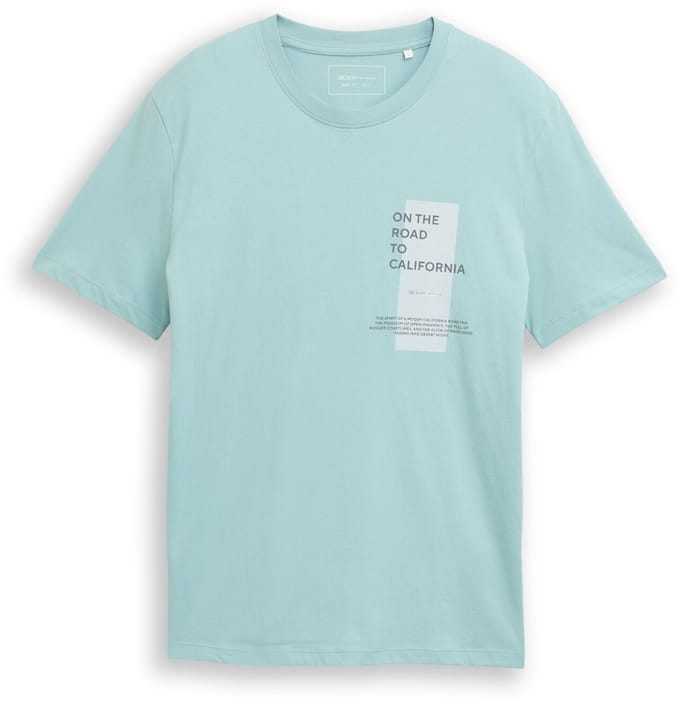 Tom Tailor Denim - T-shirt met print - Maat XS - dusty horizon mint