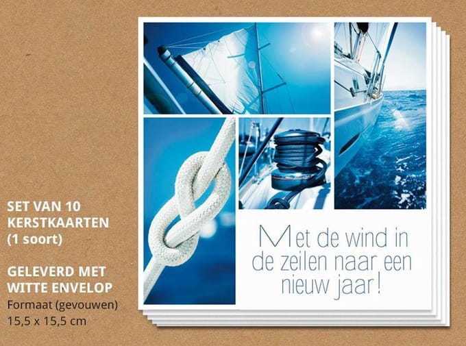 Nieuwjaarkaarten Zeilen - 10 stuks - met enveloppen