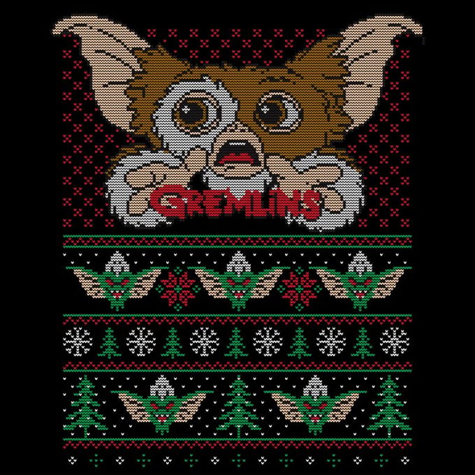 Gremlins Ugly Knit Men's Christmas T-Shirt - Black - 5XL