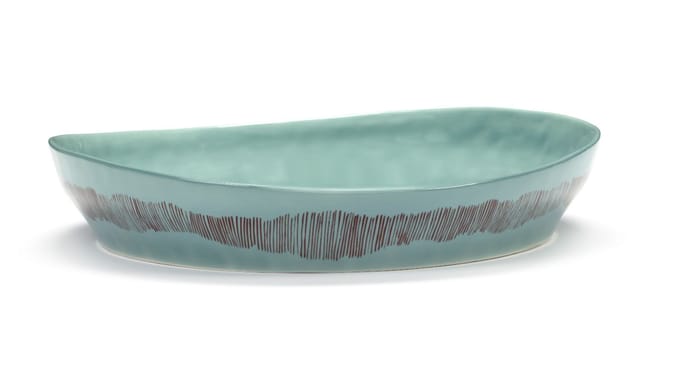 Serax Feast Dienblad S - azure / stripes rood