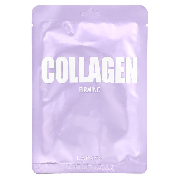Lapcos, Collageen Sheet Beauty Masker, Verbetering van Elasticiteit, 1 Vel, 25ml (0,84 fl oz) white