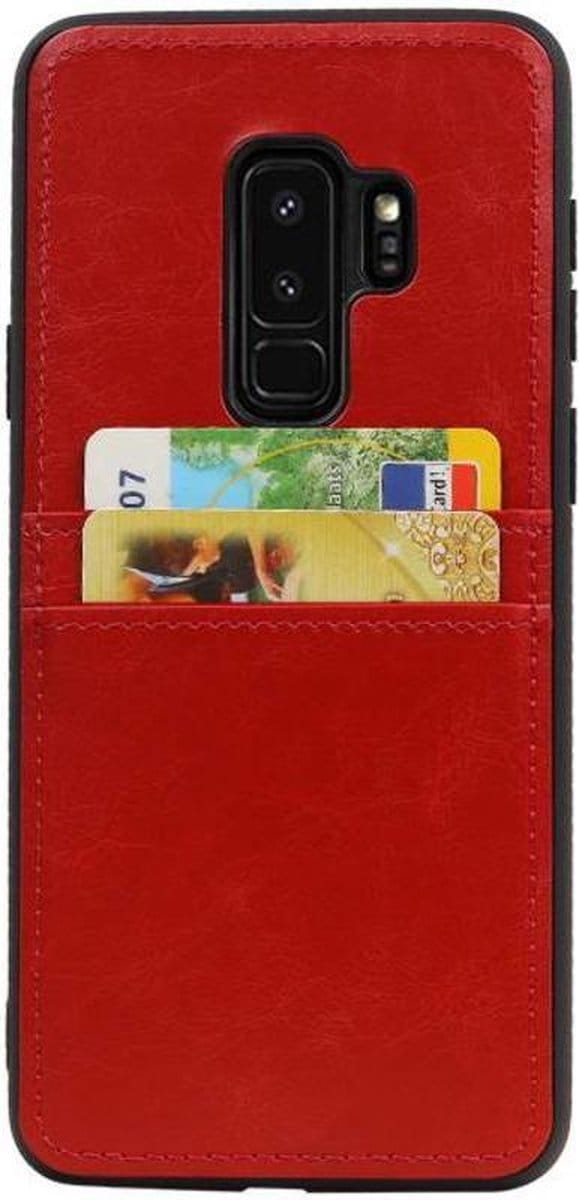 Rood Back Cover 2 Pasjes Hoesje voor Samsung Galaxy S9 Plus
