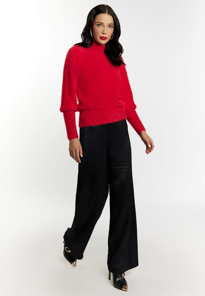 Faina Gebreide trui Dames rood