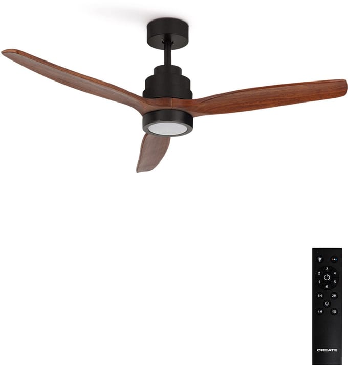 CREATE - Stille plafondventilator van 40 W met technische ABS-bladen, verkrijgbaar in verschillende maten - M - Met licht - Afstandsbediening - WIND STYLANCE