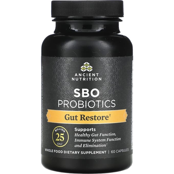 Ancient Nutrition, Probiotique SBO, 25 milliards d'UFC, 60 capsules