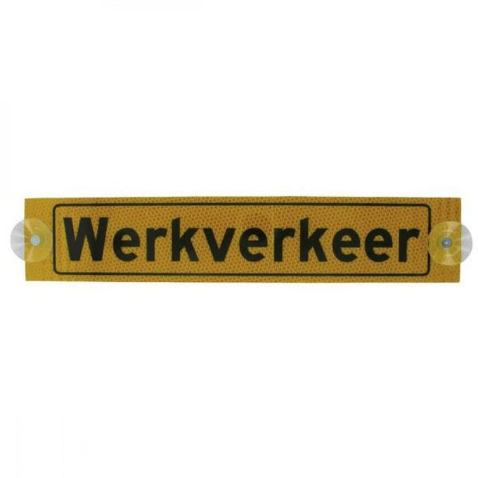 Bordje werkverkeer 350 x 70 mm