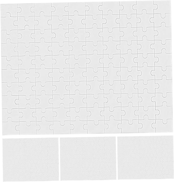 Lege Puzzels - DIY Puzzel Tekenen - Creatief Bezig Zijn - Om Zelf Te Ontwerpen - 38x26 cm - Beige