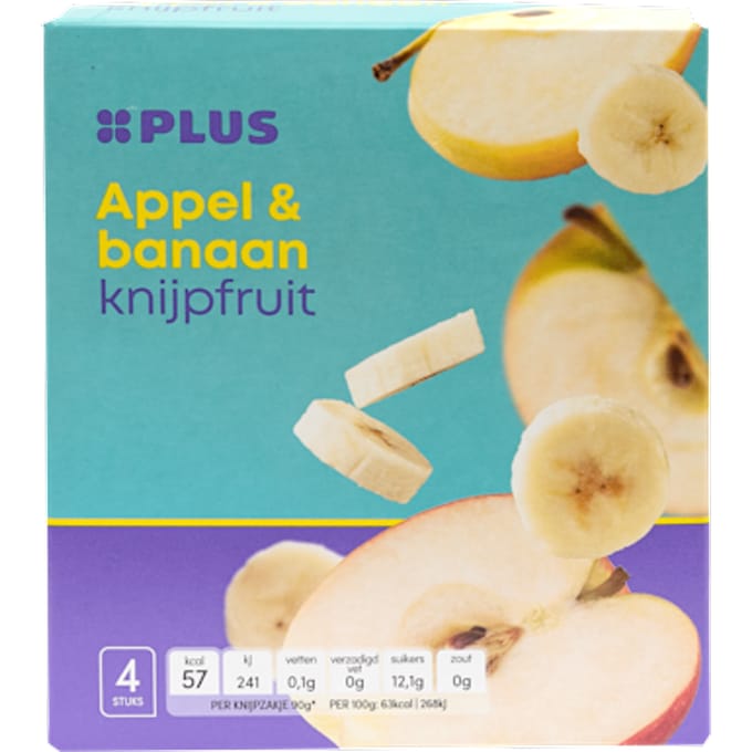 Knijpfruit appel & banaan 4x90gr
