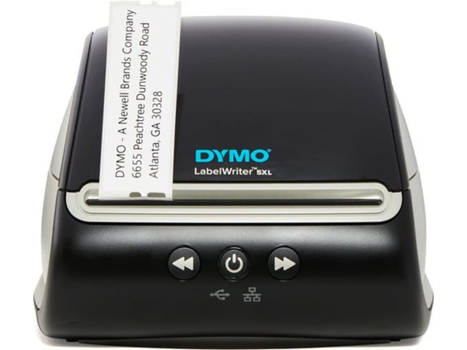 DYMO LabelWriter 5XL Labelprinter | Automatische labelherkenning | Drukt extra brede verzendlabels af voor PostNL, Bol, DHL en meer | Perfect voor webwinkeliers | Tweepolige EU-stekker