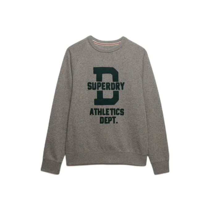 Superdry Ath Felt Applique Relaxed Crew Sweatshirt Grijs XL Man