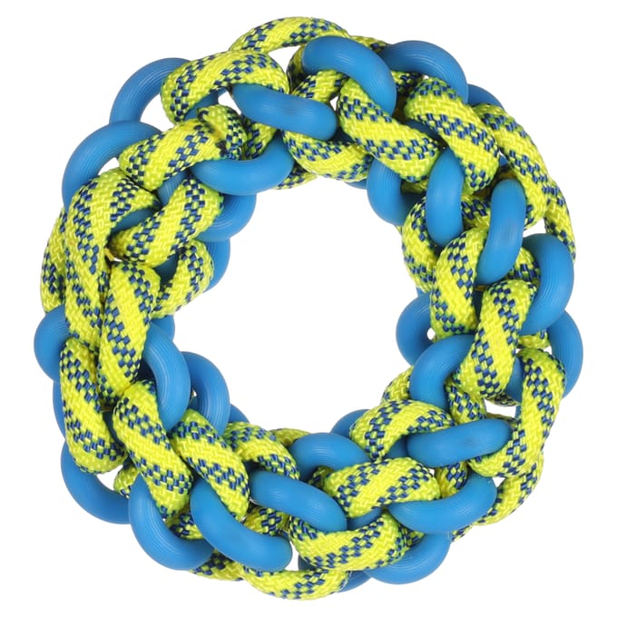 Flamingo Tofla - Speelgoed Honden - Hs Tofla Ring Blauw/geel S 17x17x5cm - 1st - 137767 - 1st