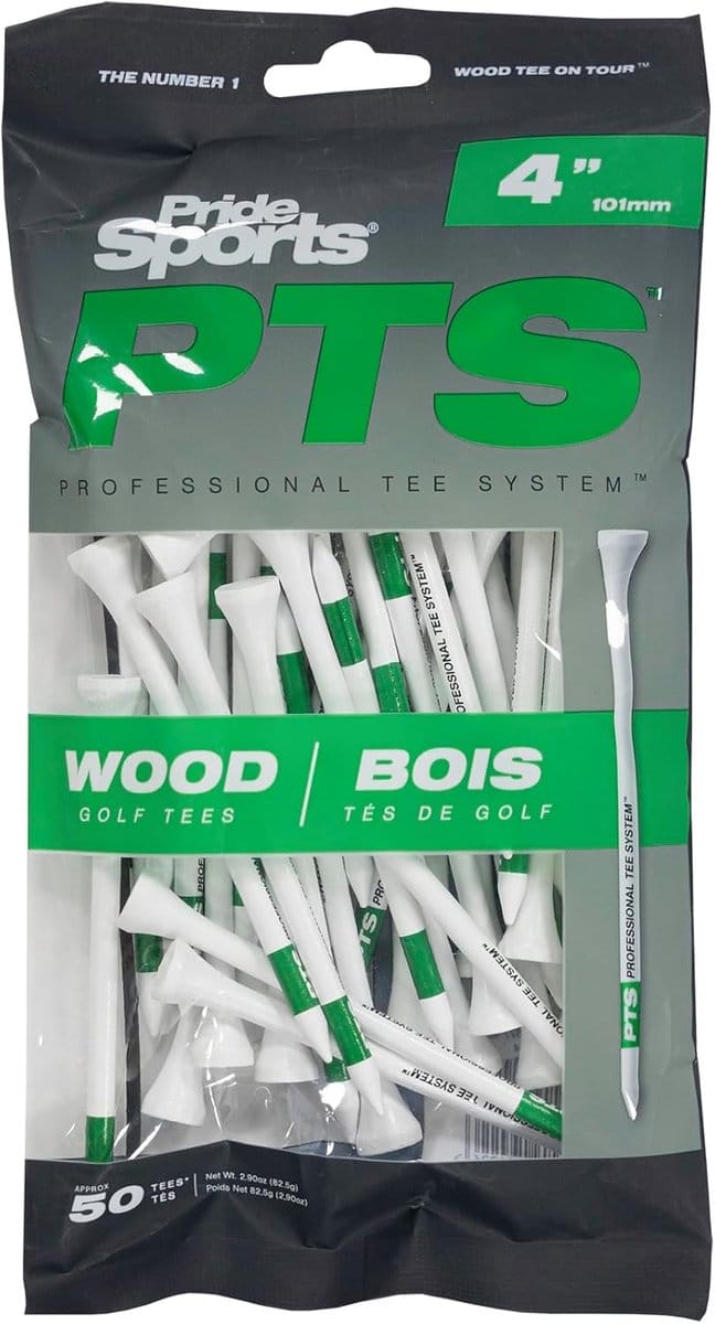 Houten Golf Tees 4' - Zak met 50 Stuks