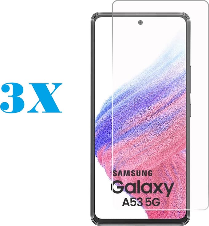 Screenprotector Glas - Tempered Glass Screen Protector Geschikt voor: Samsung Galaxy A53 A536 5G - 3x