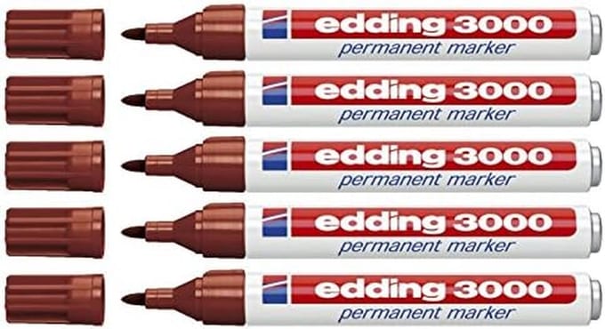 Permanente Marker Navulbaar Bruin - Voor Glas, Metaal, Plastic - 1.5-3mm