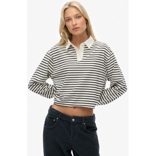 Damespolo met lange mouwen Superdry Athletic Essentials Stripe