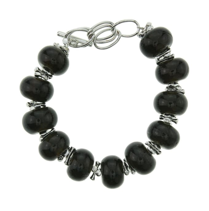 Behave - armband met zwarte glaskralen - stijlvol accent bij avondlooks