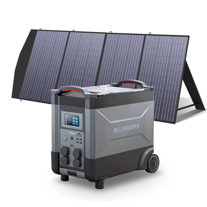ALLPOWERS Zonnegeneratorset 4000W (R4000 + SP033 200W zonnepaneel) - R4000+ SP033 200W zonnepaneel