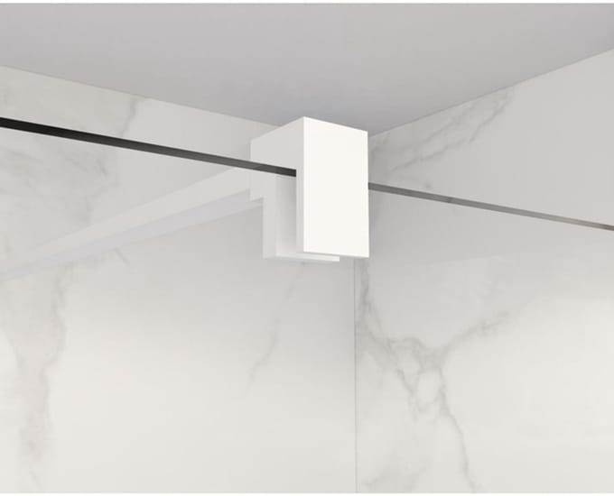 FugaFlow Eccelente Vetro inloopdouche badkamer verlengde stabilisatiestang 200cm los incl.bevestigingsmaterialen - mat wit