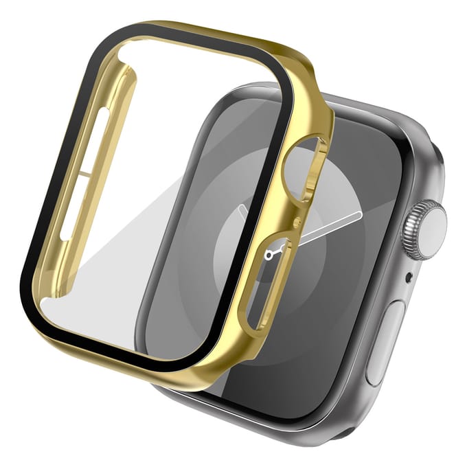 Hoesje Full Cover - Geschikt voor Apple Watch 4 / 5 / 6 / SE - 40 mm - Screen protector - Case/Cover - Goud