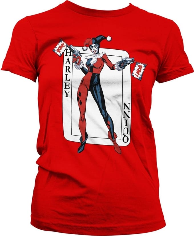 Harley Quinn Card Games Girly Tee dames-T-shirt rood