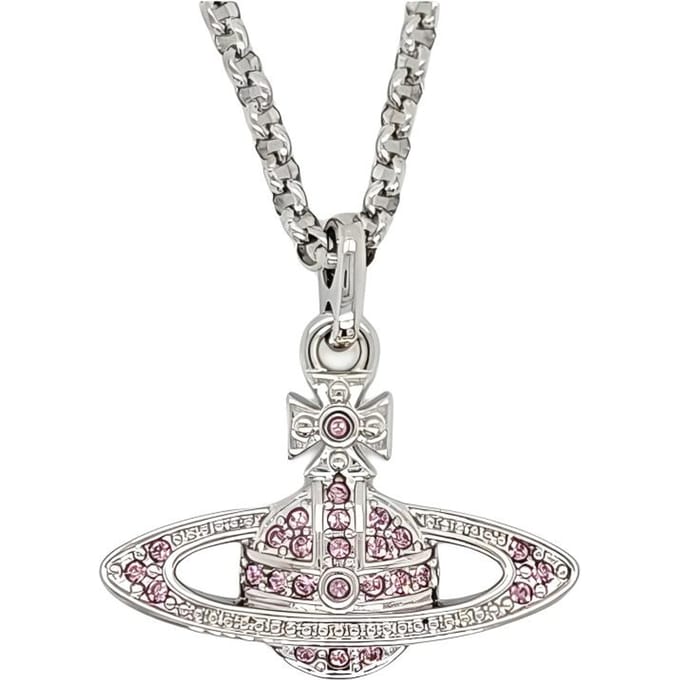 Vivienne Westwood Mini Bas Relief Saturnus Ketting Uniseks ketting Zilver 63020086-02P551 Basic Packaging-Dust Bag+Box white