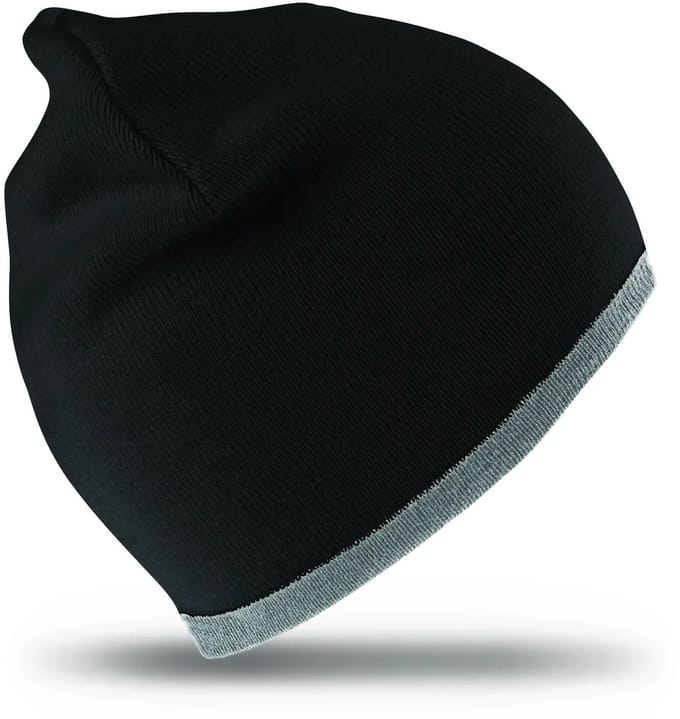 Result Soft Feel Cuffless Reversible Beanie RC46 - BLACK/GREY - One size