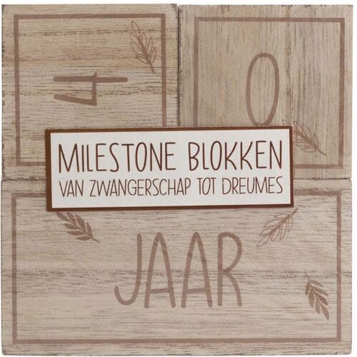 Prénatal milestone blokken hout Brown unisex