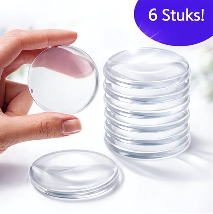FSW-Products - Deurstoppers Transparant - 6 Stuks - Stootdoppen - Zelfklevend - Deurbuffer voor binnen en buiten