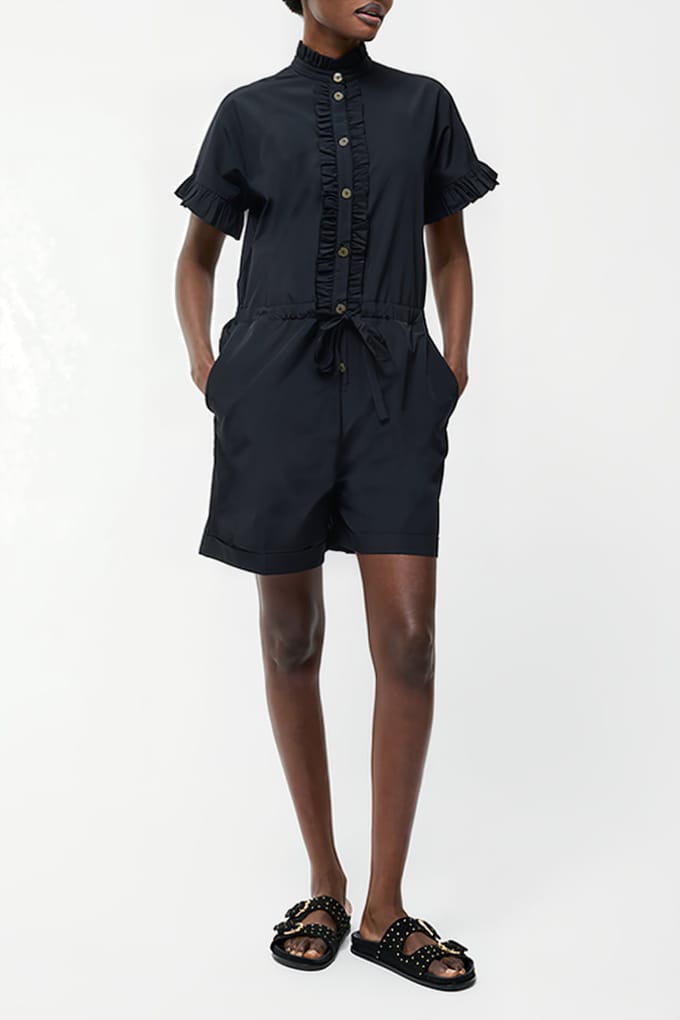 French Connection Frill Playsuit Sz18 Black Größe: 6 | Playsuits Outlet | Damen | Schwarz