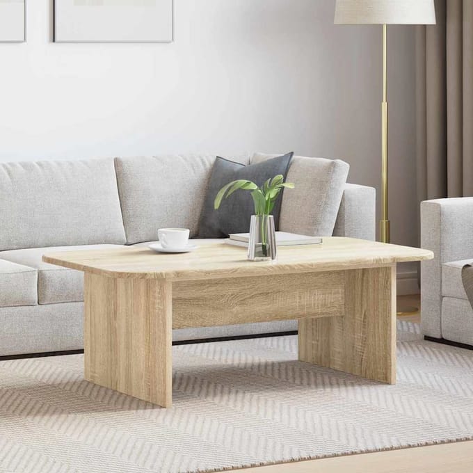 vidaXL - Salontafel - Sonoma - Eik - 93 - x - 53 - x - 33 - cm - Bewerkt - hout