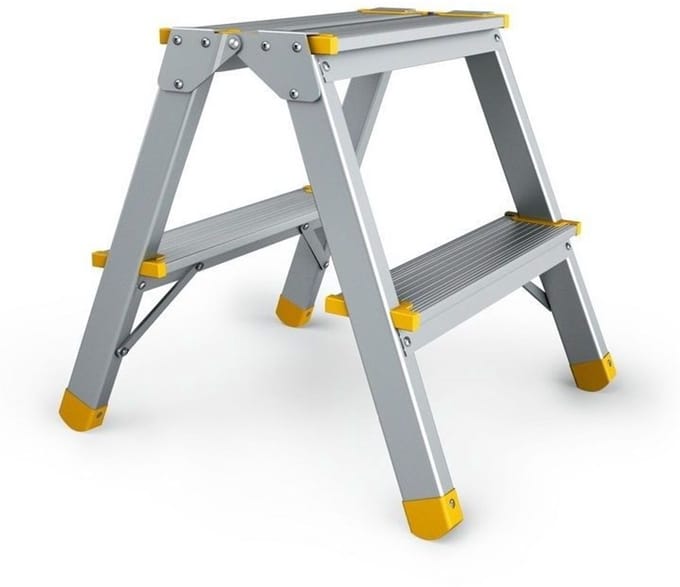 Aluminimum stevige huishoudtrap - Klaptrapje 2x2-Tree