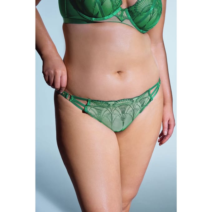 Playful Promises Groene Slip Met Bandjes En Borduursel Size 48