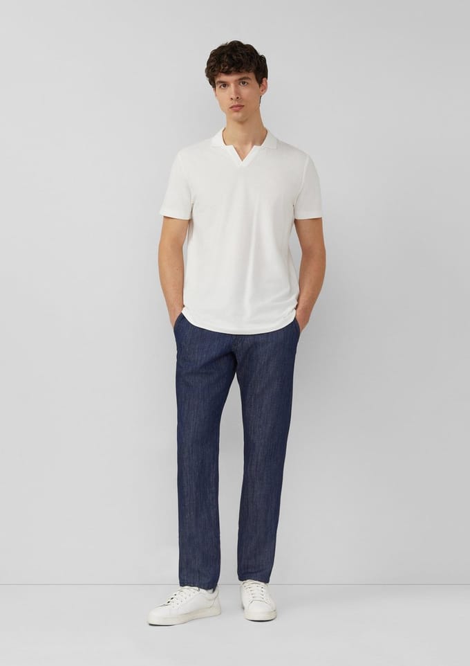 s.Oliver - male - Benito: chinojeans met elastische tailleband in linnenmix