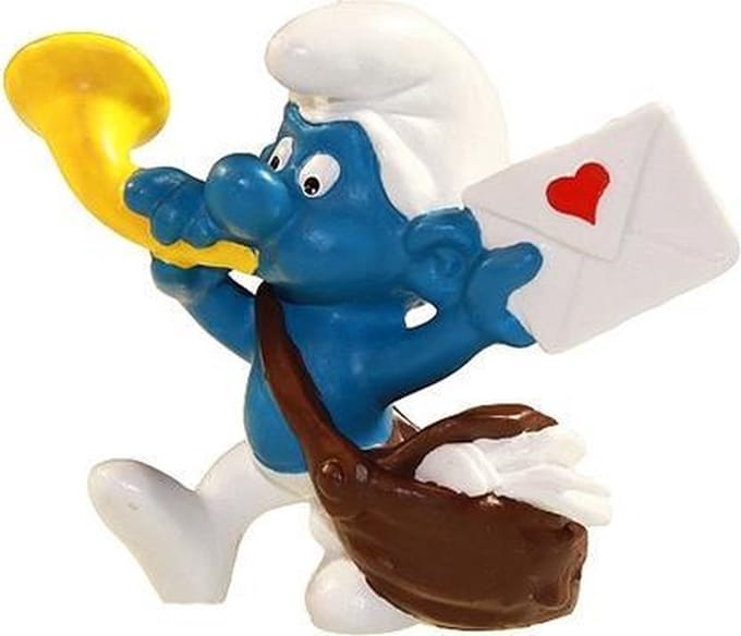 Postbode smurf - Speelfiguurtje - Schleich - brief met hart - 6cm
