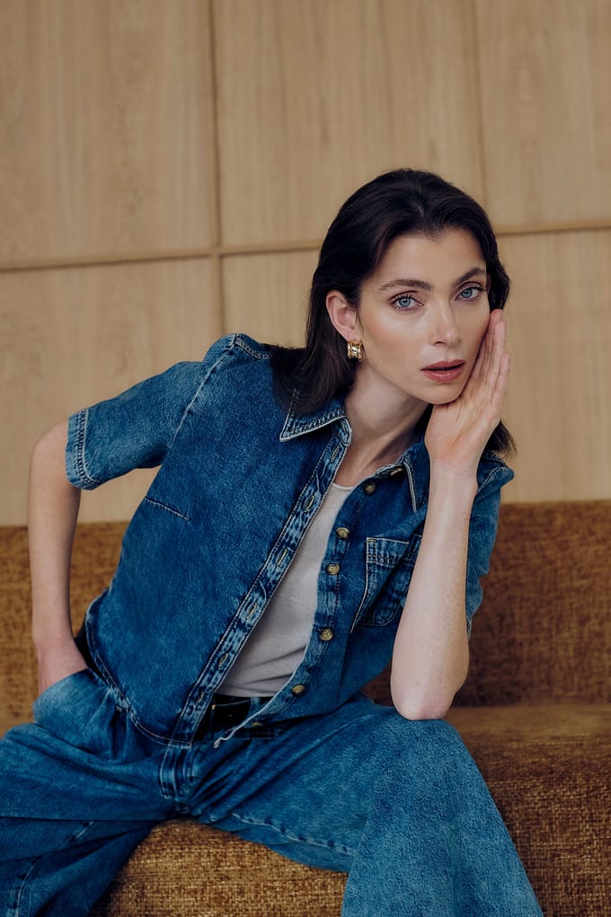 Cross hopcar denim shirt | Random Blue - Random Blue / 36