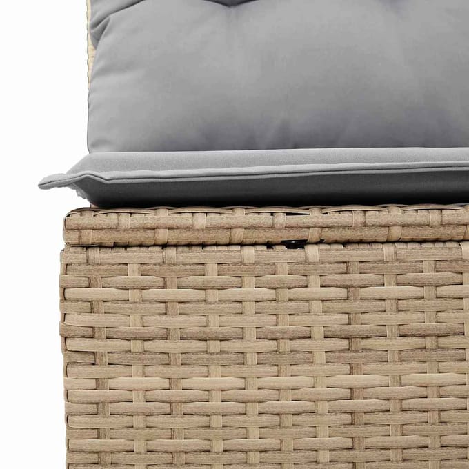vidaXL - Tuinbank - Set - 9 - st - 8-zits - Beige - Poly - rattan