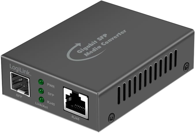 LogiLink Gigabit mediaconverter RJ45/SFP zwart