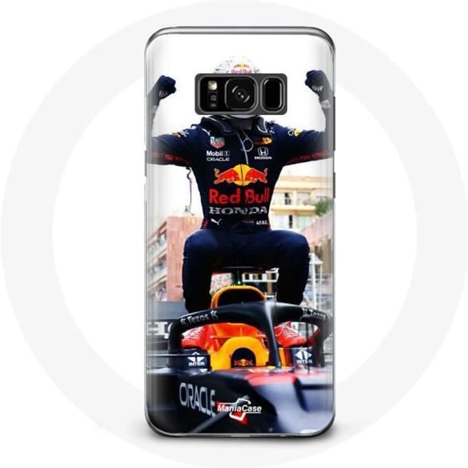 Coque pour Samsung Galaxy S8 plus Formule 1 Max Verstappen Pilote automobile F1 noir rouge et jaune