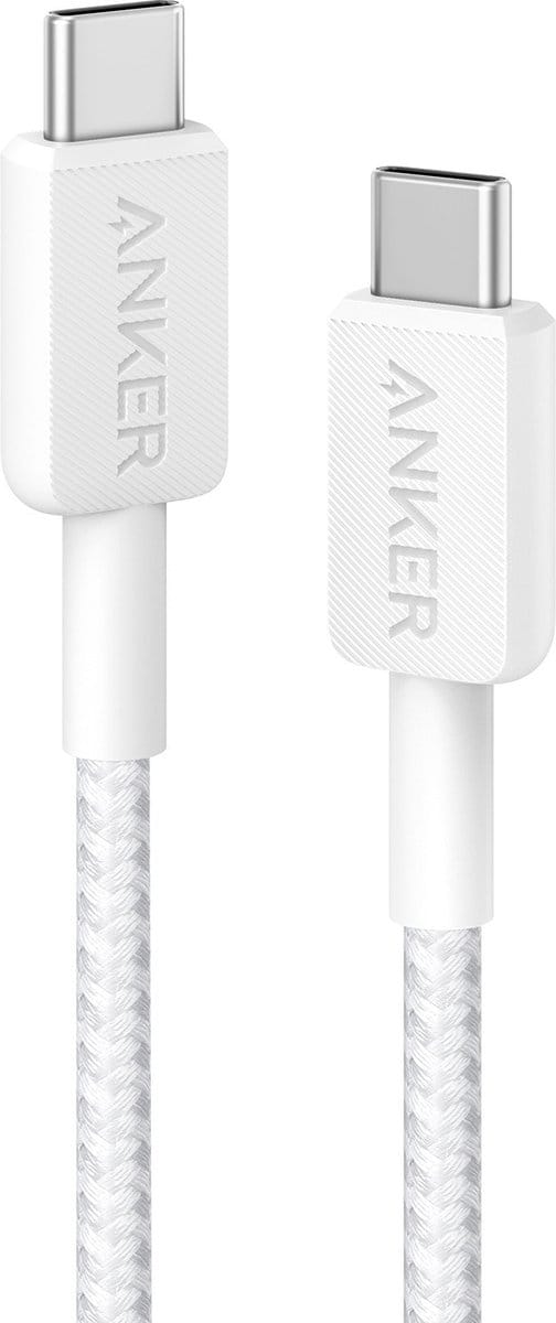 Anker 322 (60W) - Gevlochten oplaadkabel USB-C naar USB-C - Kabel - 0.9M - Wit